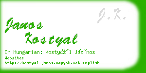 janos kostyal business card